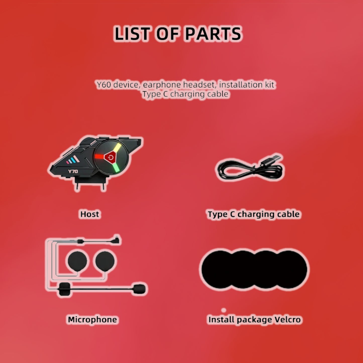 Y70 RGB Bluetooth Helmet Headset