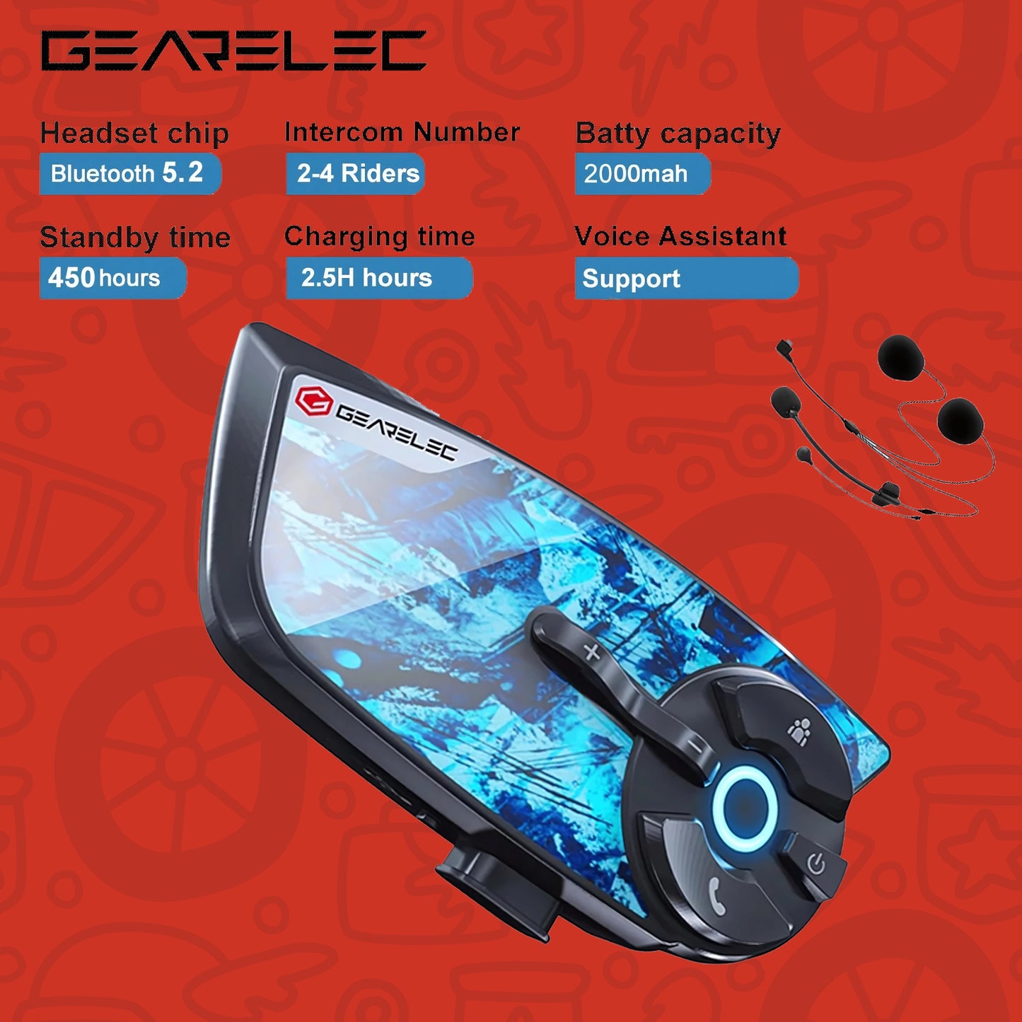 GEARELEC X4 helmet bluetooth headset