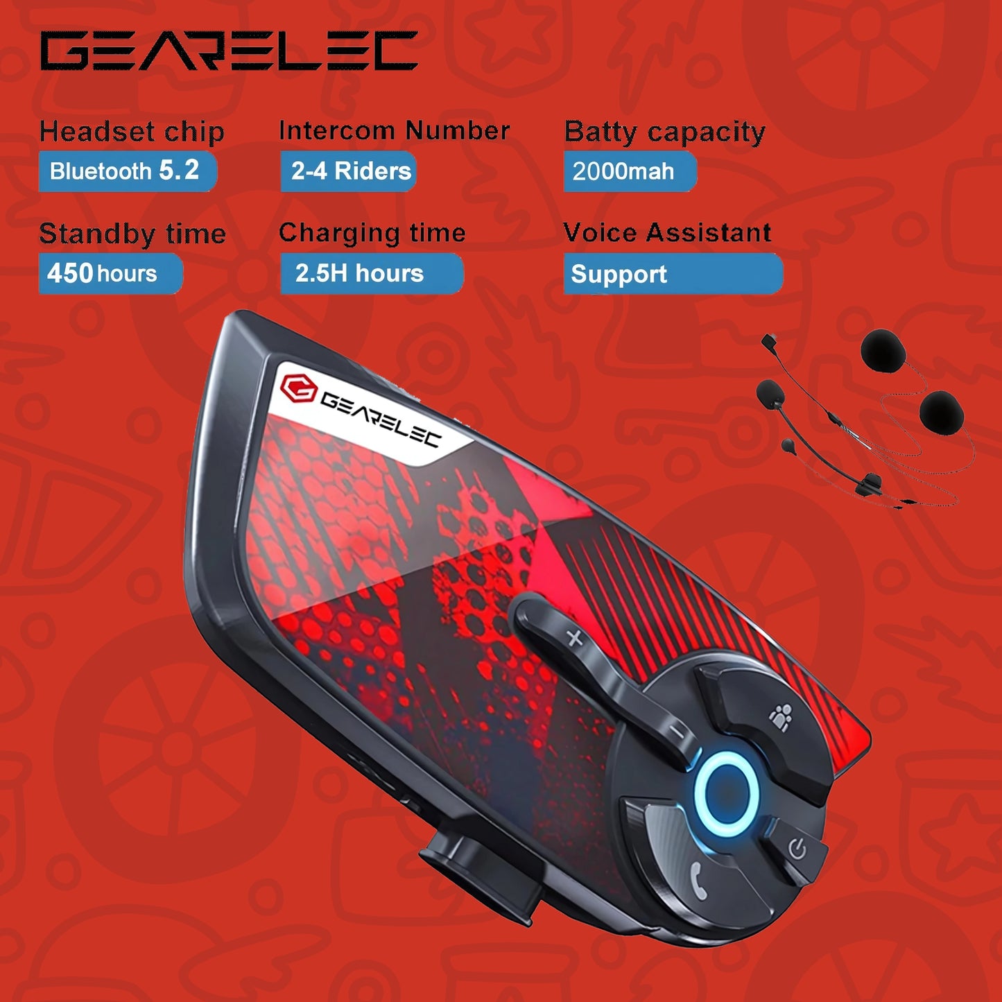 GEARELEC X4 helmet bluetooth headset
