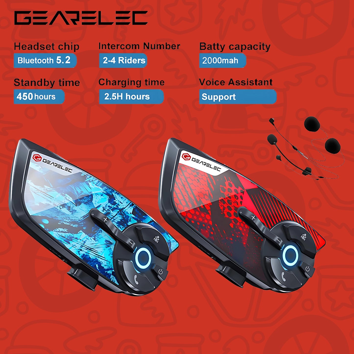 GEARELEC X4 helmet bluetooth headset