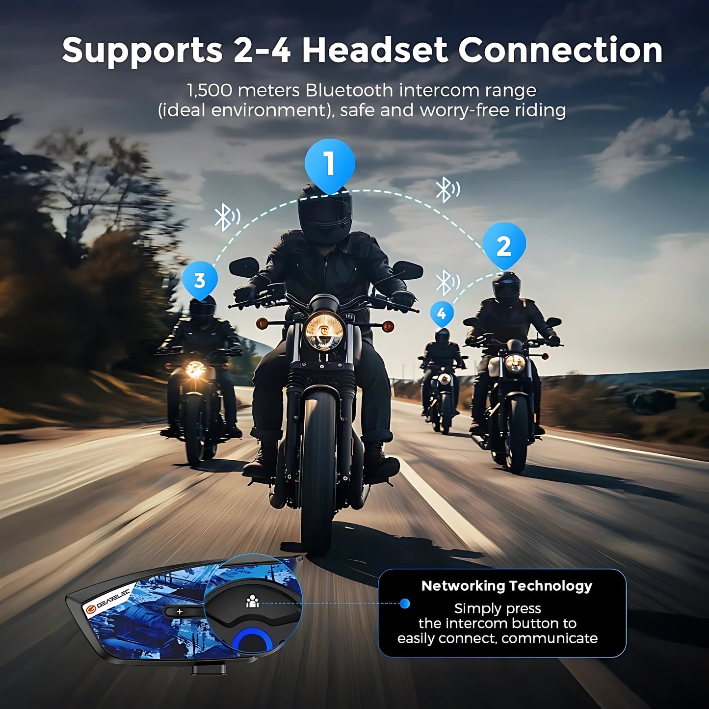 GEARELEC X4 helmet bluetooth headset