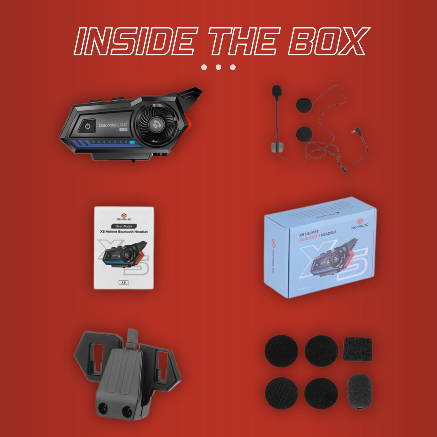GEARELEC X5 Motorcycle Helmet Headset